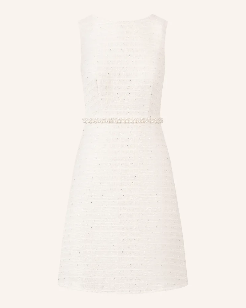 Apart Cocktailkleid mit Schmuckperlen und Glitzergarn Creme