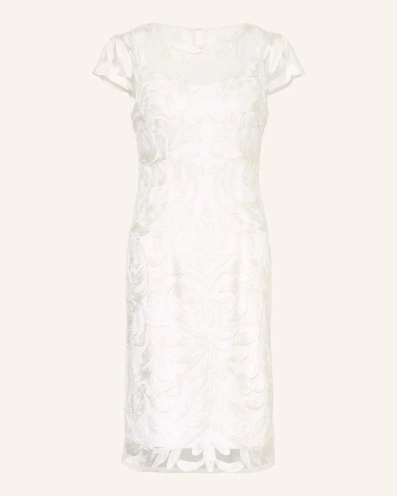 Apart Etuikleid Mit Mesh weiss Weiss