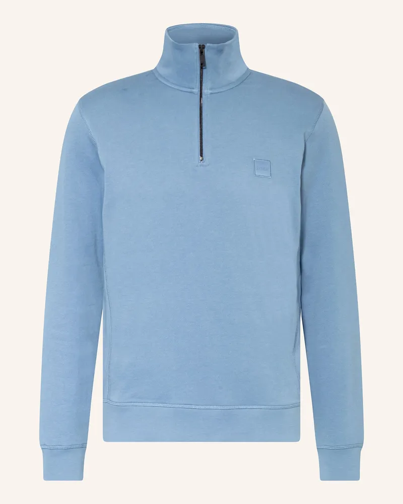 HUGO BOSS Sweat-Troyer ZETRUST Blaugrau
