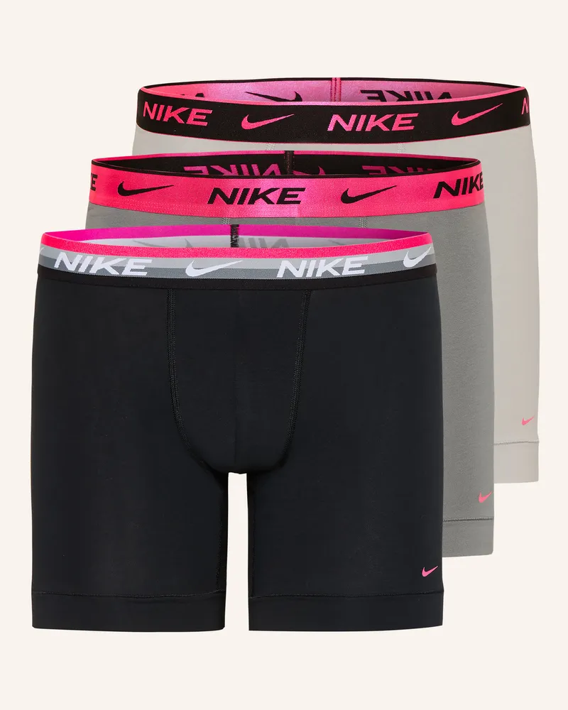 Nike 3er-Pack Boxershorts Dri-Fit Everyday Cotton Stretch grau Schwarz