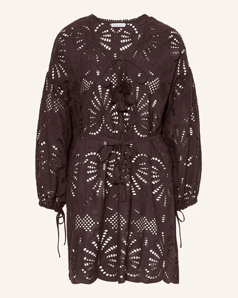 Mrs & HUGS Strandkleid Aus Lochspitze braun Dunkelbraun