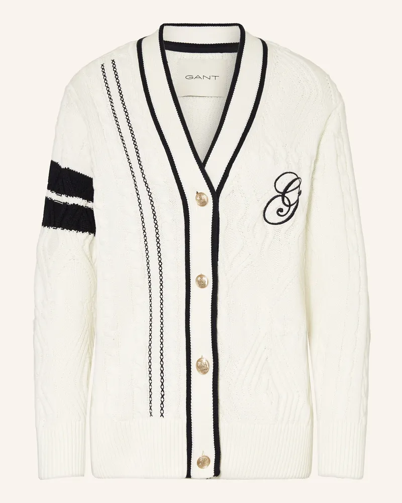 Gant Oversized-Strickjacke weiss Ecru