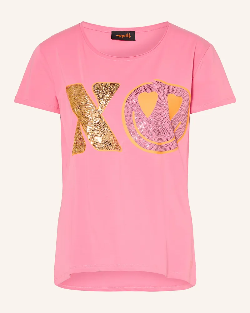 Miss Goodlife T-Shirt Mit Schmucksteinen Und Pailletten rosa Rosa