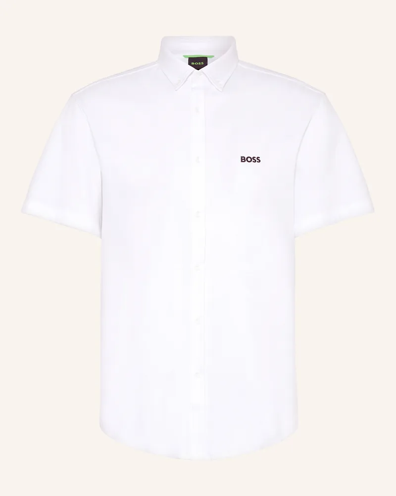 HUGO BOSS Kurzarm-Hemd MOTION Regular Fit aus Jersey Weiss