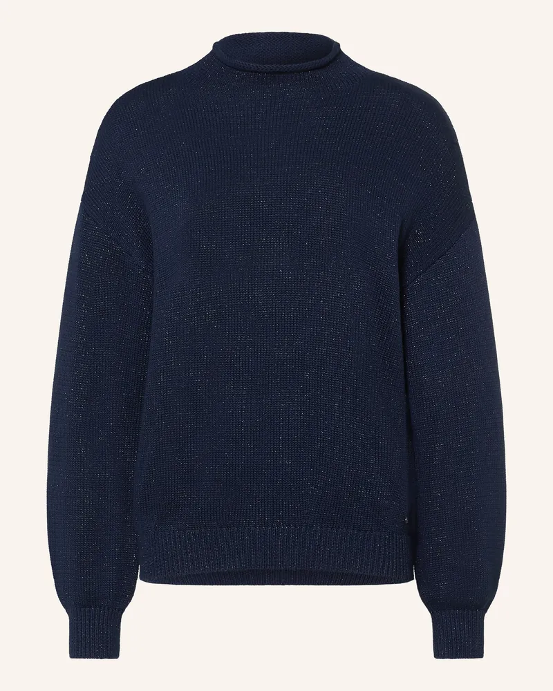 Mos Mosh Pullover Mmbine Mit Glitzergarn blau Dunkelblau