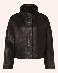 AllSaints Cropped-Lederjacke RYDER Schwarz