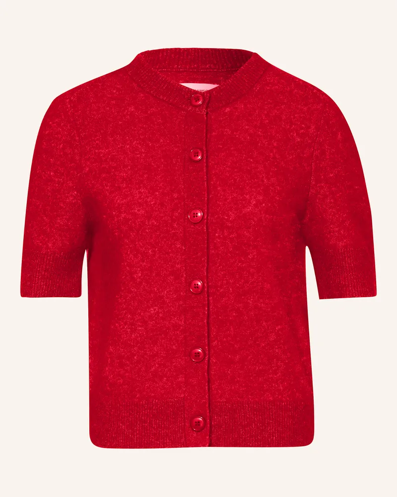 Samsøe & Samsøe Strickjacke SANOURA mit Merinowolle und Alpaka Rot