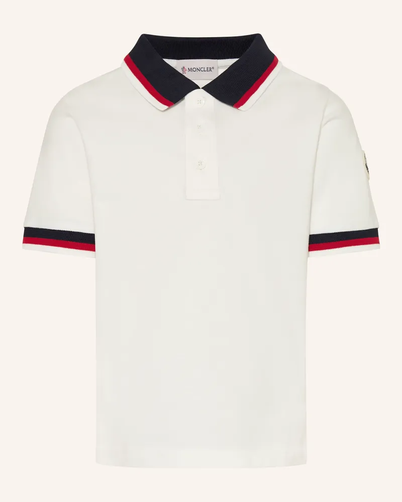 Moncler Piqué-Poloshirt weiss Creme