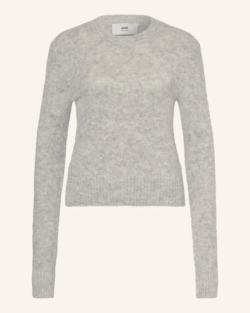 AMI Paris Pullover mit Merinowolle und Alpaka Grau