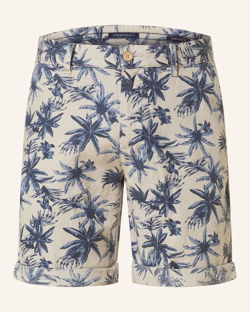 Strokesman's Shorts Slim Fit Mit Leinen beige Hellbraun