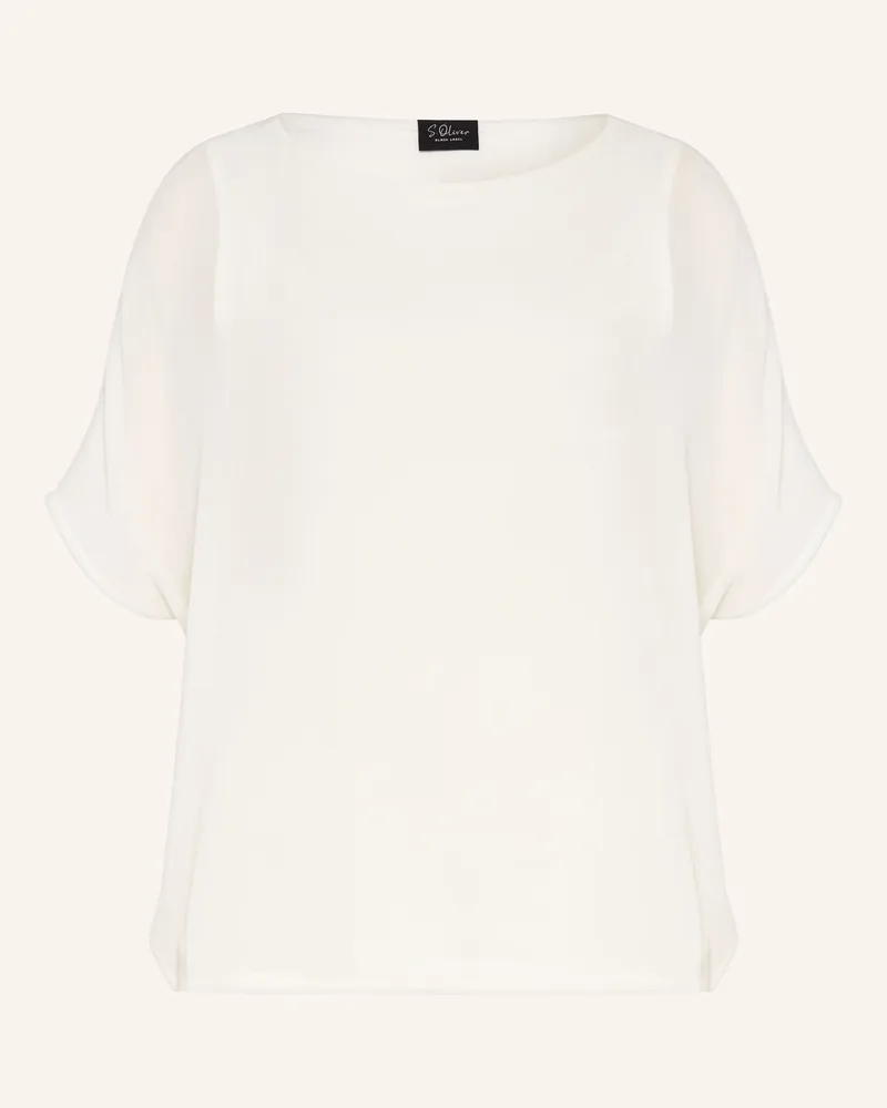 S.Oliver Blusenshirt mit Plissees und Glitzergarn Weiss
