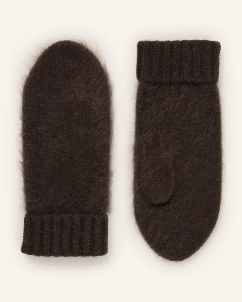 Mrs & HUGS Fäustlinge Aus Cashmere braun Dunkelbraun