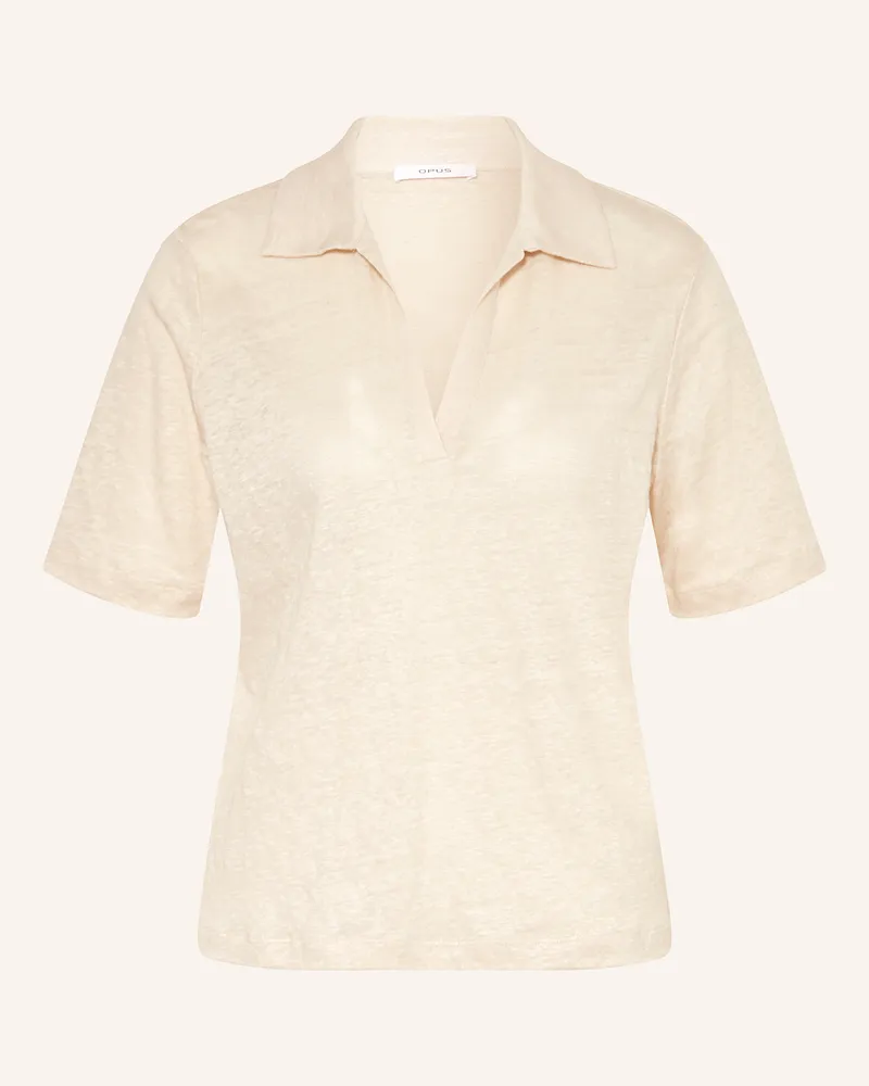 OPUS T-Shirt SLUSE aus Leinen Creme