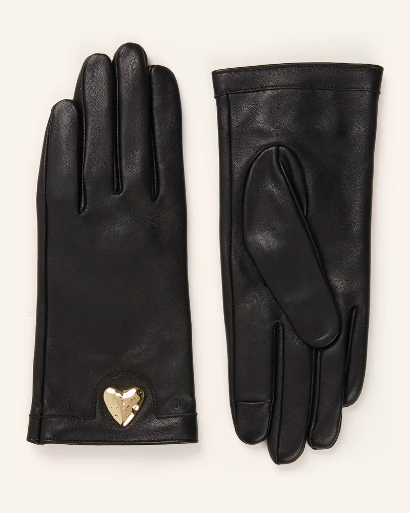 Claudie Pierlot Lederhandschuhe schwarz Schwarz