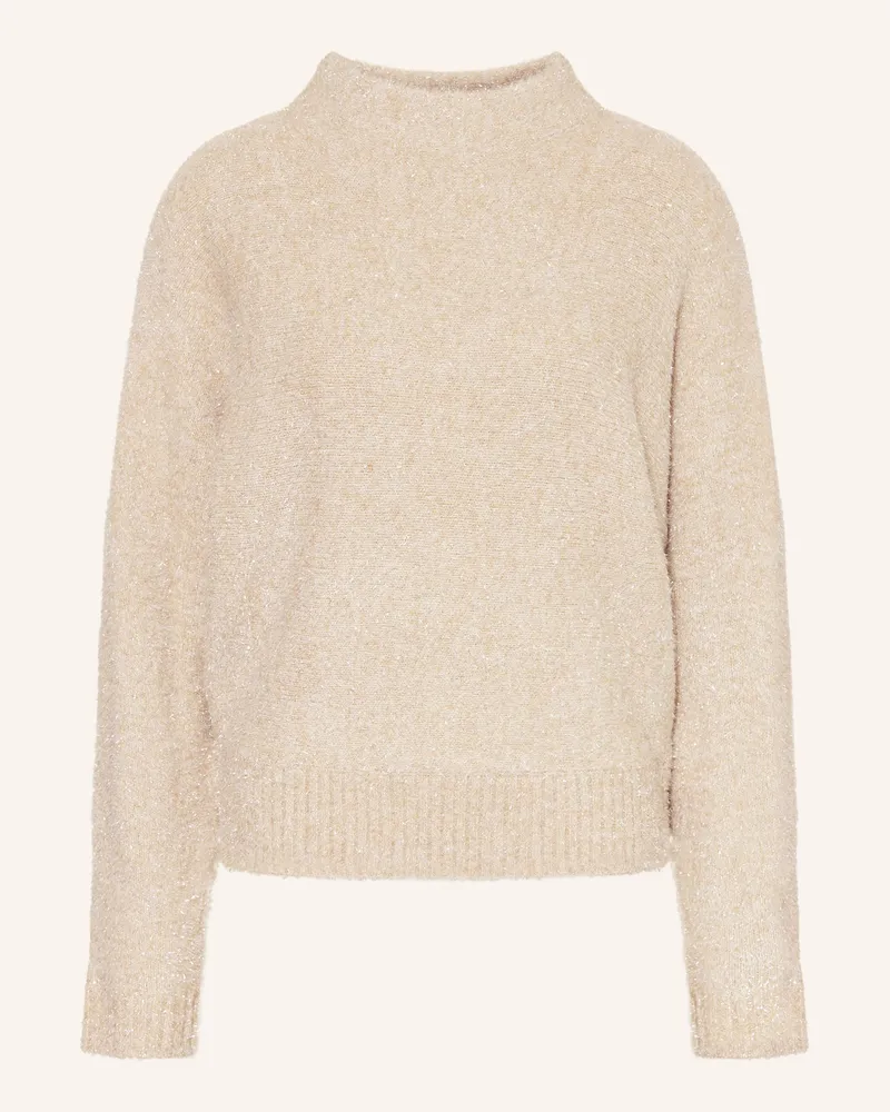 OPUS Pullover POSMIC mit Glitzergarn Beige