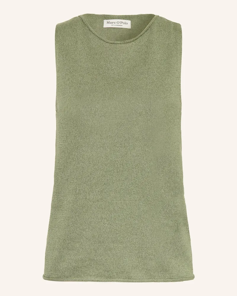Marc O'Polo Stricktop Mit Leinen gruen Oliv