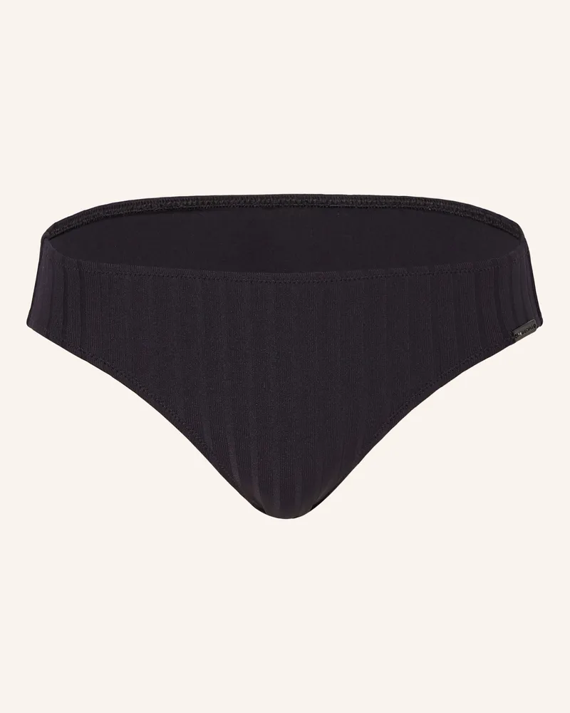 watercult Basic-Bikini-Hose Henley Rib schwarz Schwarz