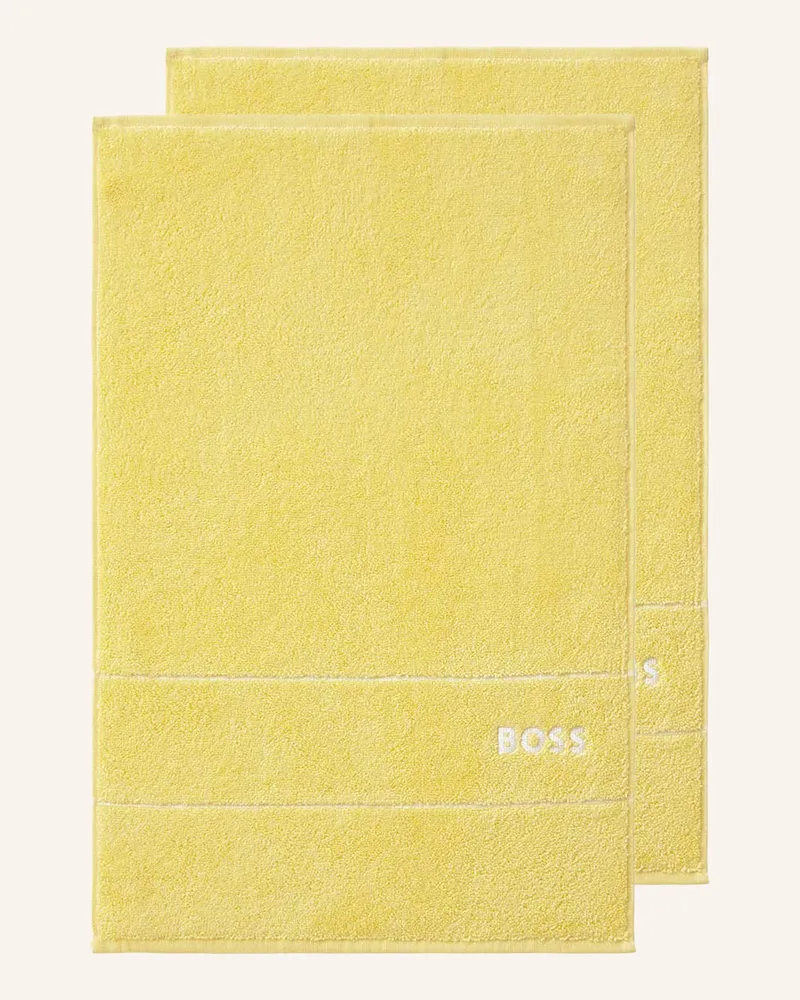 HUGO BOSS Gästetuch 2er Set Plain gelb Gelb