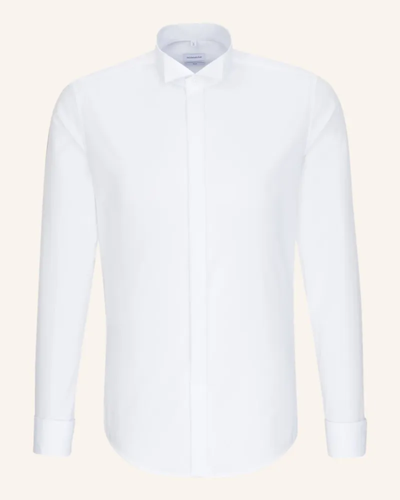 Seidensticker Smoking-Hemd Slim Fit Mit Umschlagmanschette weiss Weiss