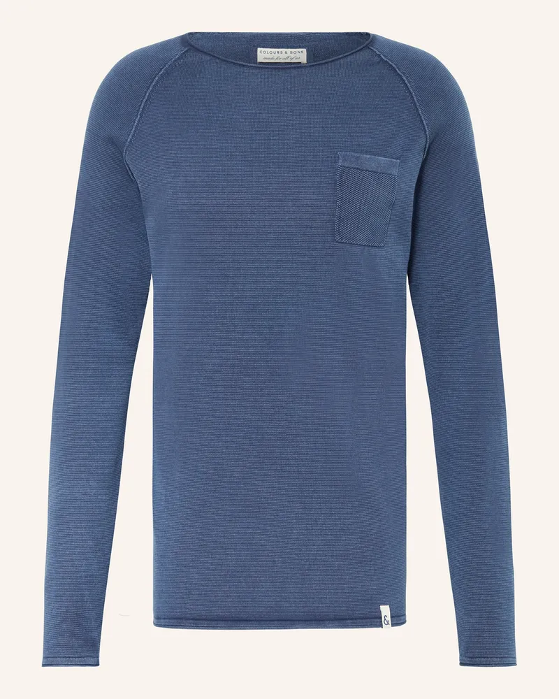 colours & sons Pullover Blau