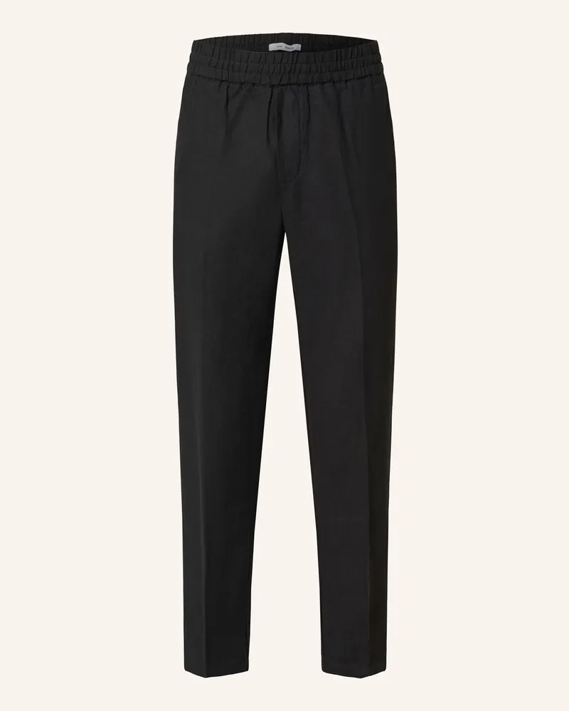 Samsøe & Samsøe Hose SMITHY Slim Fit mit Leinen Schwarz