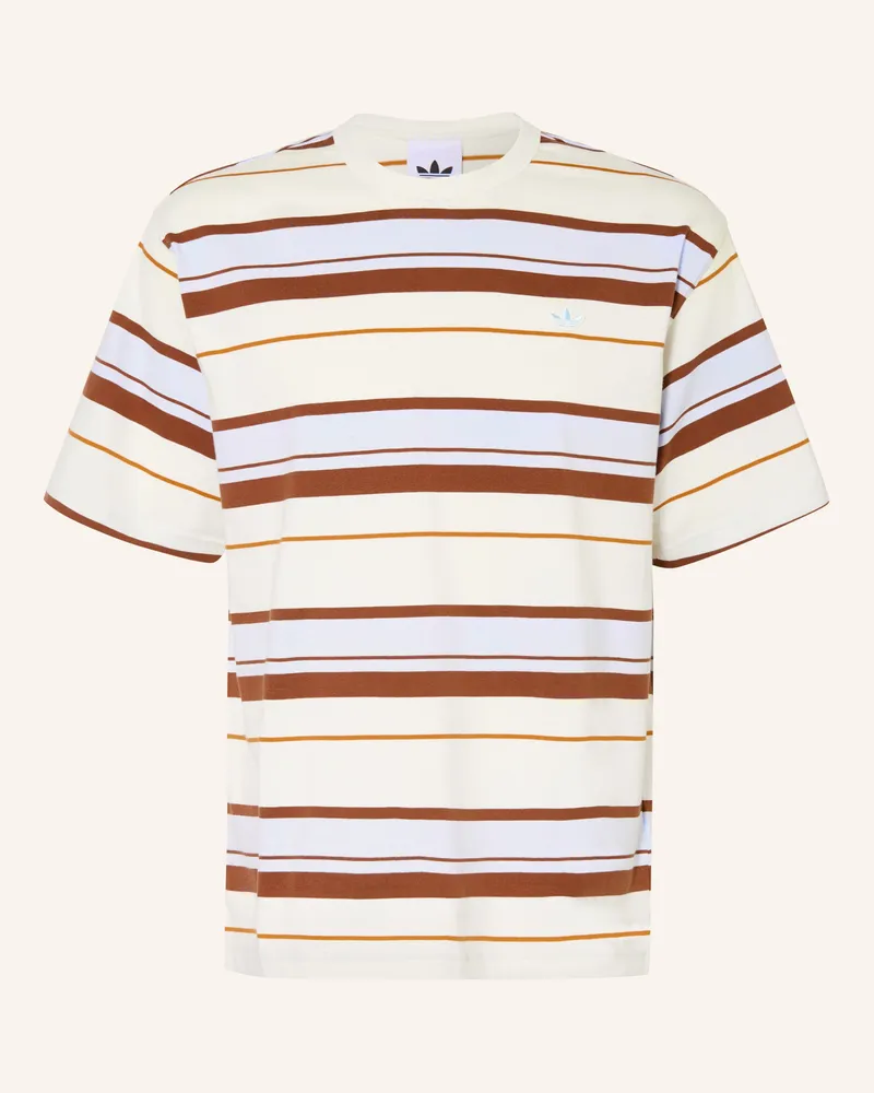 adidas T-Shirt Striped Crew Neck beige Creme