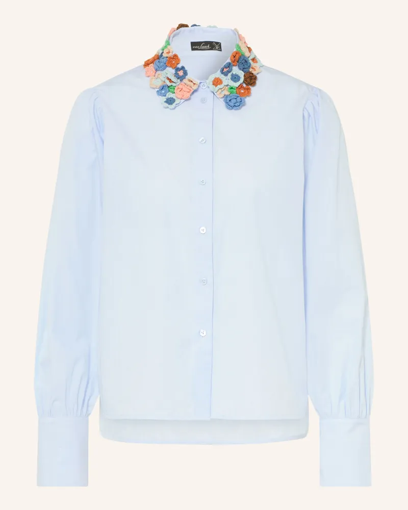 van Laack Bluse Vl-Fjella-appl2 blau Hellblau