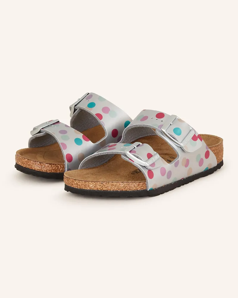 Birkenstock Pantoletten ARIZONA BIRCO-FLOR ELECTRIC METALLIC DOTS Silber
