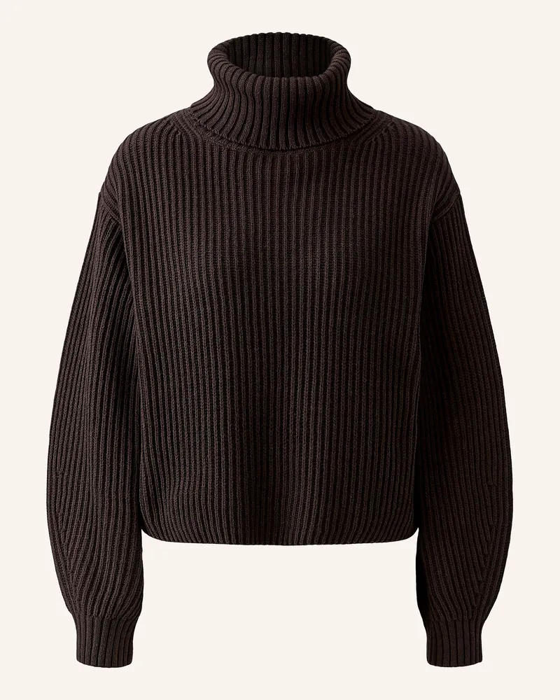 Oui  Rollkragenpullover braun Dunkelbraun