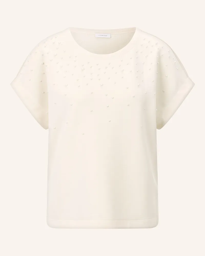 Rich&Royal T-Shirt mit Schmuckperlen Ecru