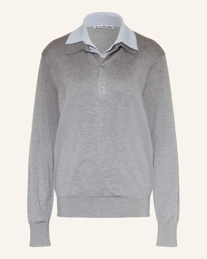 Acne Studios Strick-Poloshirt aus Seide Grau