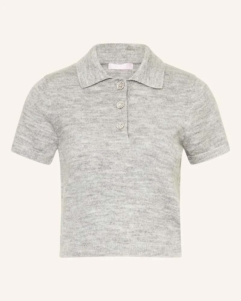 Guess Strick-Poloshirt Hellgrau