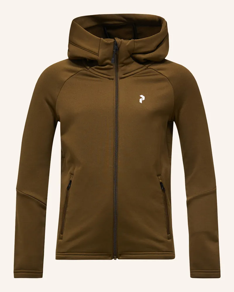 Peak Performance Jr Rider Essentials Midlayer Zip Hood Fleecejacke gruen Khaki