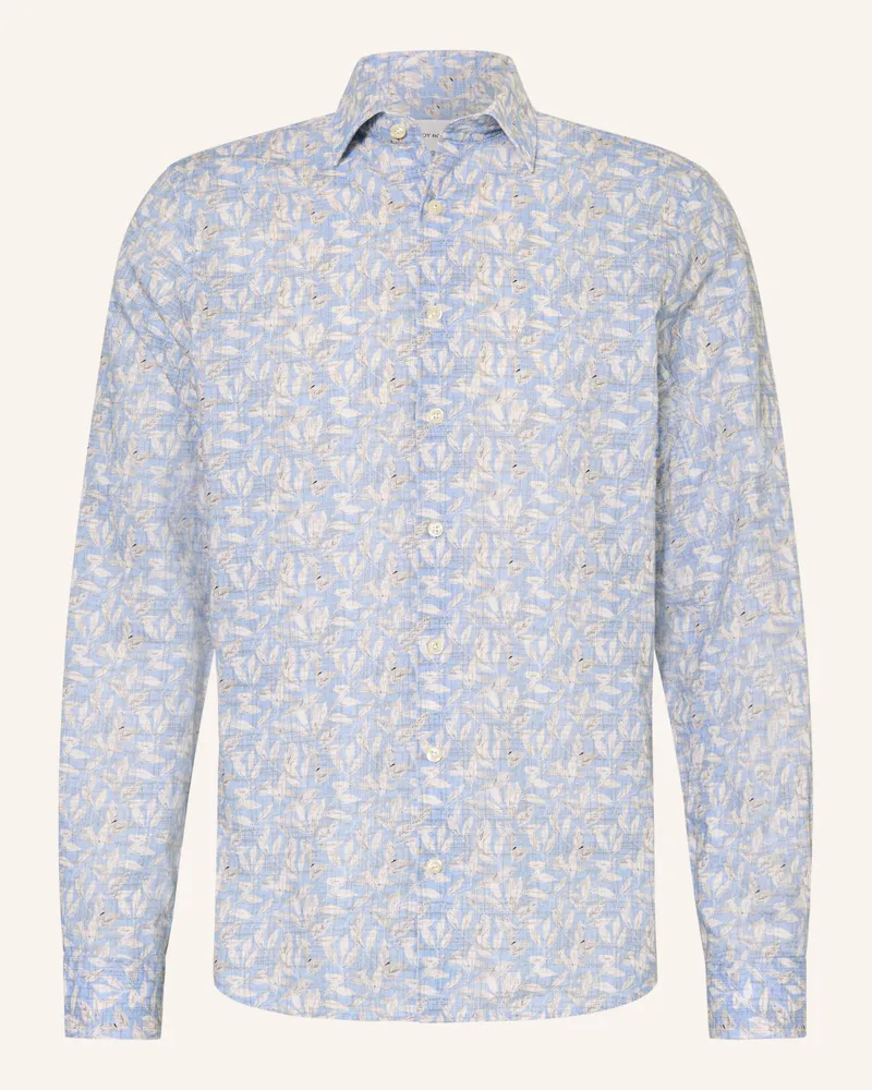 Roy Robson Hemd Slim Fit Mit Leinen blau Hellblau