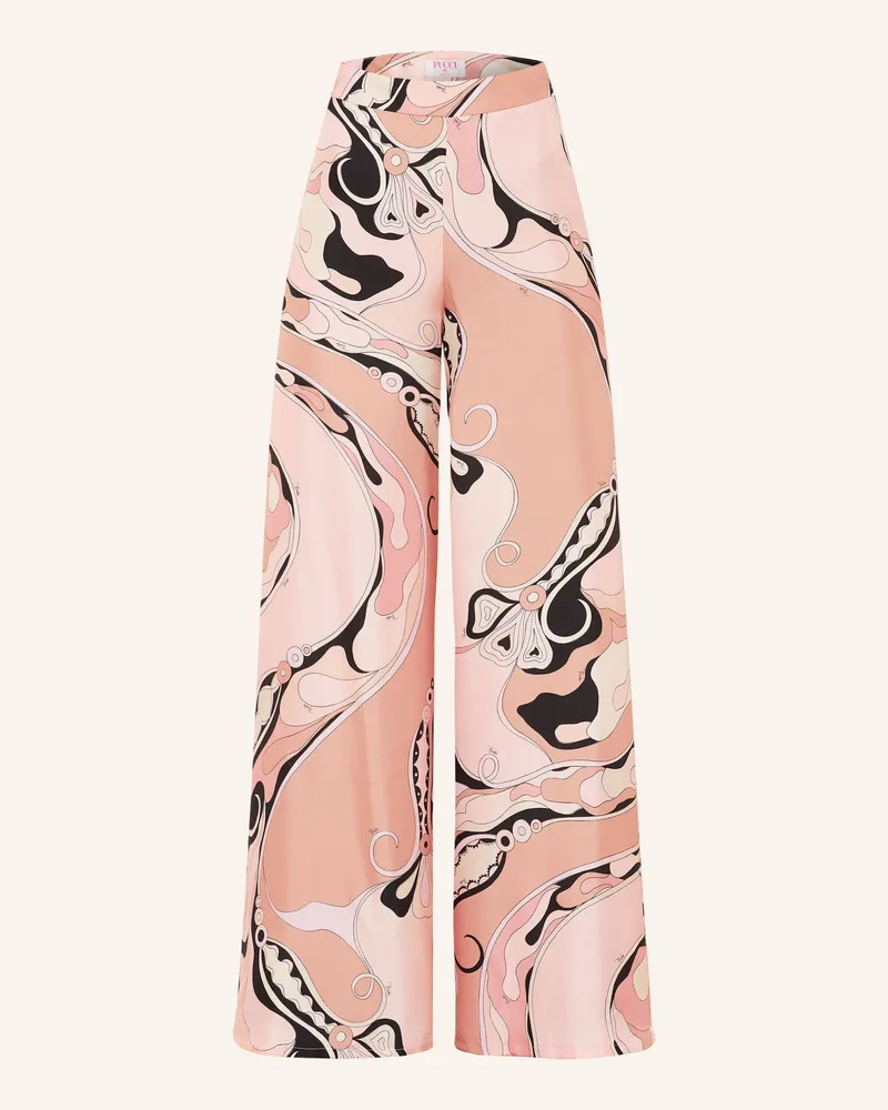 Emilio Pucci Marlenehose aus Seide Rosé