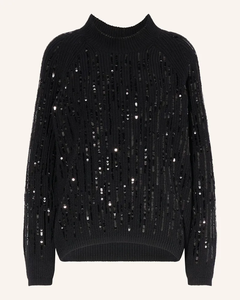 Riani Pullover mit Pailletten Schwarz
