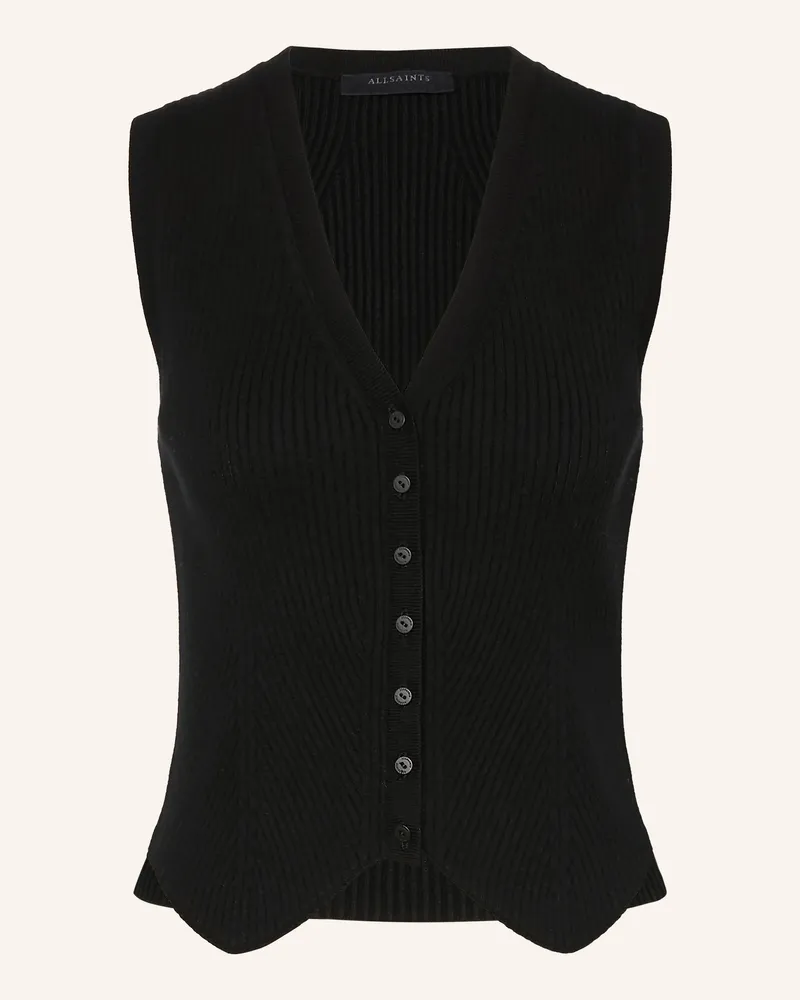 AllSaints Strickweste Cruz schwarz Schwarz