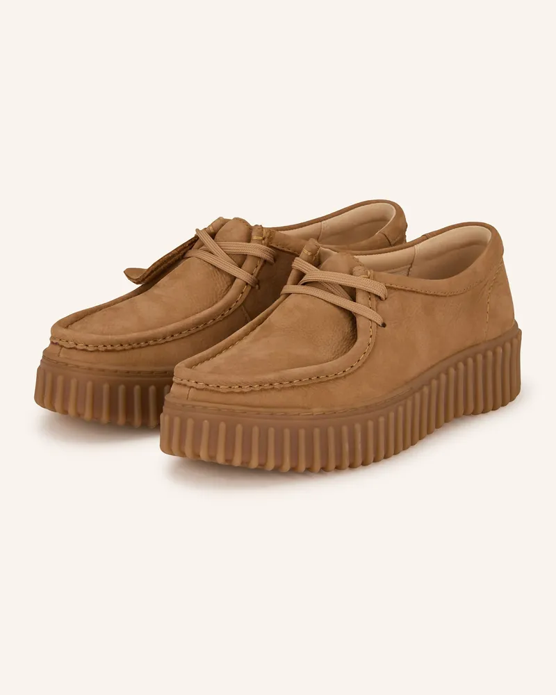 Clarks Schnürer Torhill Bee beige Camel