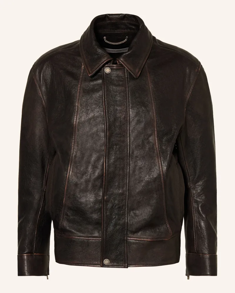 Golden Goose Lederjacke schwarz Dunkelbraun