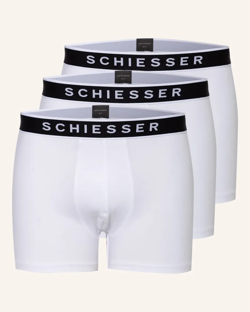 Schiesser 3er-Pack Boxershorts 95/5 weiss Weiss