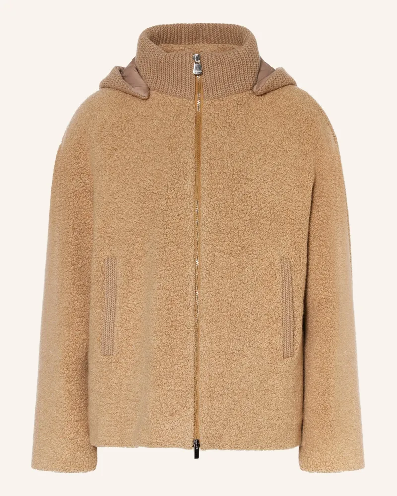 Cinzia Rocca Teddyfell-Jacke braun Camel