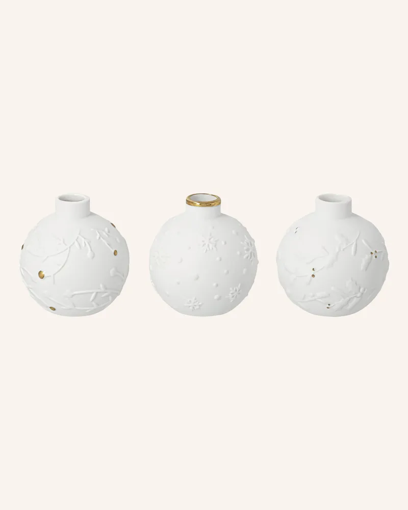 räder 3er-Set Vasen Winterkugel weiss Weiss
