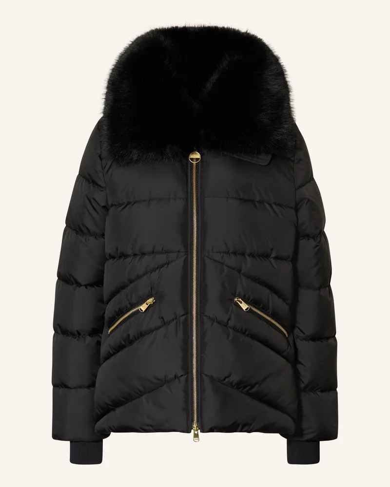 Barbour Steppjacke Cyrus Mit Kunstfell schwarz Schwarz