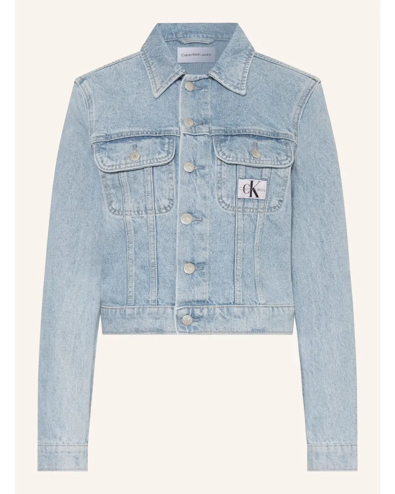 Calvin Klein Cropped-Jeansjacke Blau