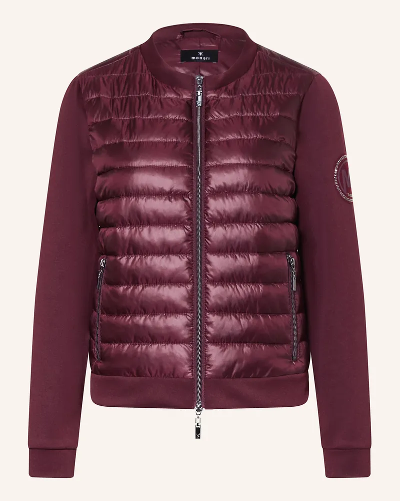 monari Steppjacke im Materialmix Dunkelrot