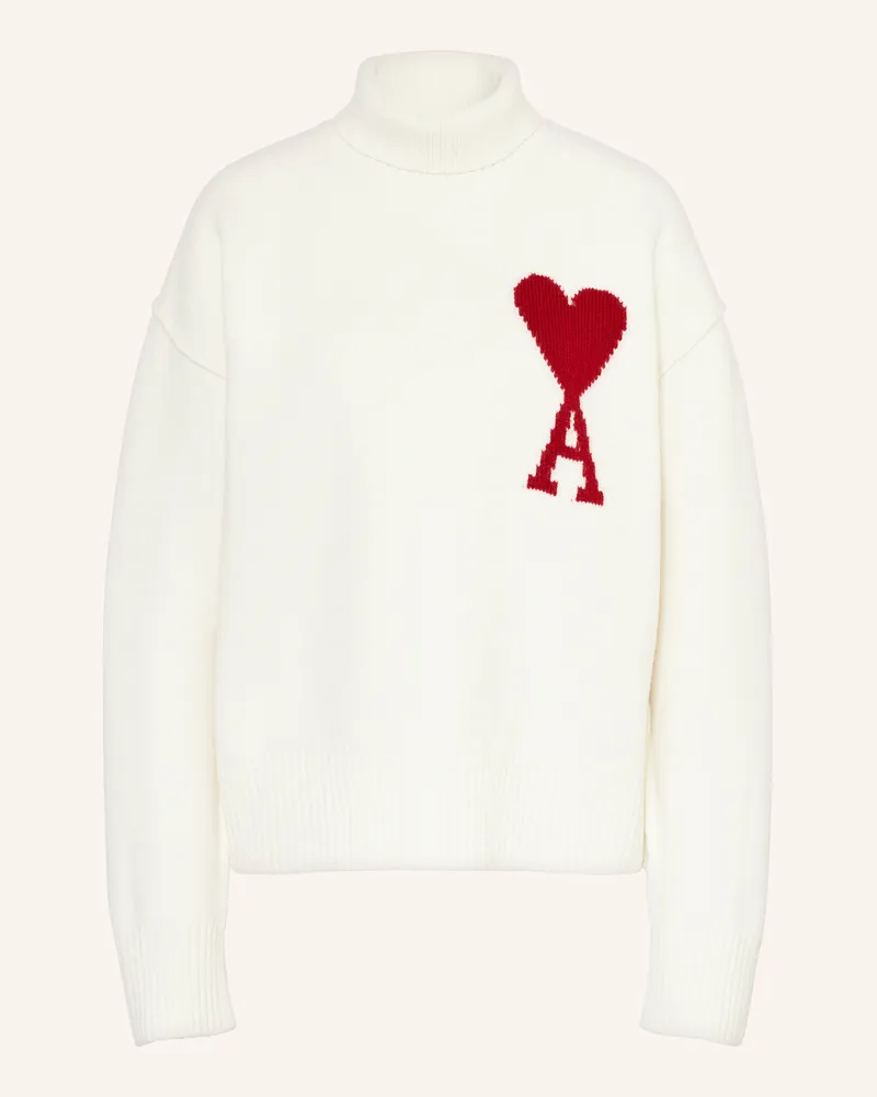 AMI Paris Rollkragenpullover Weiss