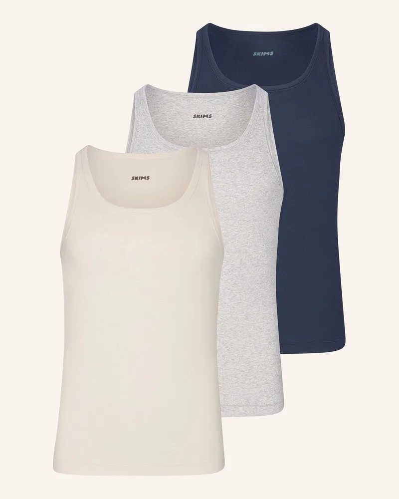 SKIMS 3er-Pack Unterhemden SKIMS COTTON Ecru