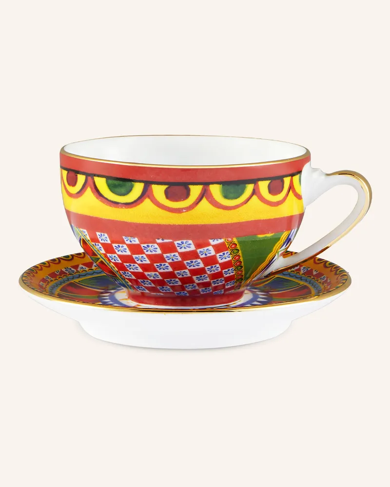 Dolce & Gabbana Casa Kaffeetasse mit Untertasse Grün