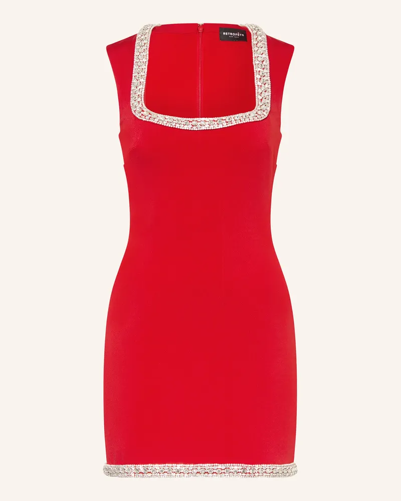 Retrofête Kleid BEXLEY mit Schmucksteinen Rot