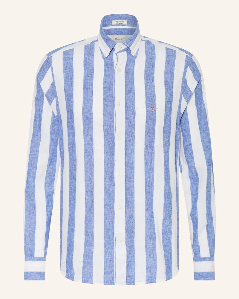 Gant Hemd Regular Fit mit Leinen Weiss